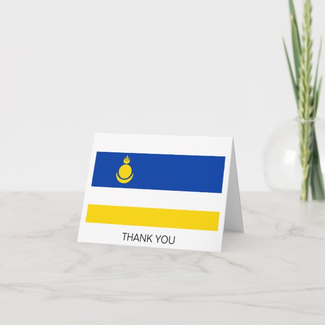 Patriotic Buryatia Flag Thank You Card (Front)
