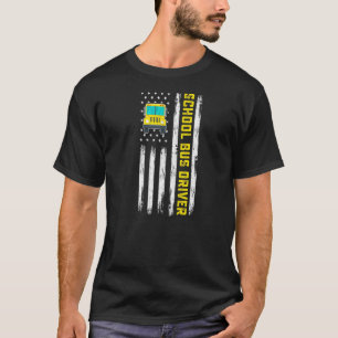 Patriotic Bus Driver American Flag School Bus Driv T-Shirt