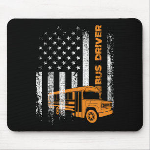 Patriotic Bus Driver Usa American Flag - School Bu Mouse Pad