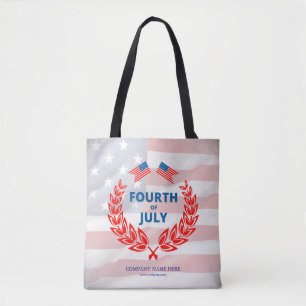 Patriotic Business Name Custom 4th of July Tote Bag
