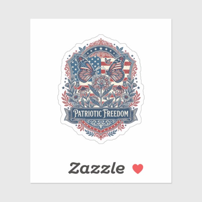 Patriotic Butterfly Garden Vector Graphic Tee_1 (Sheet)