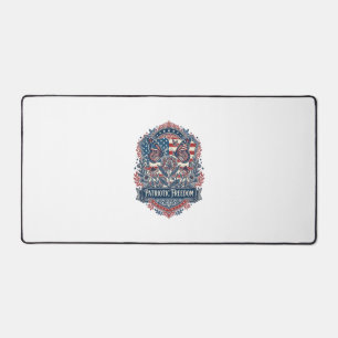 Patriotic Butterfly Garden Vector Graphic Tee_1 Desk Mat