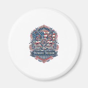 Patriotic Butterfly Garden Vector Graphic Tee_1 Magnet