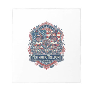 Patriotic Butterfly Garden Vector Graphic Tee_1 Notepad
