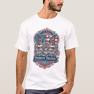 Patriotic Butterfly Garden Vector Graphic Tee_1 T-Shirt