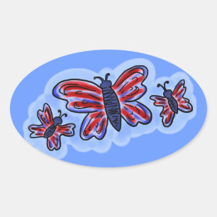 Patriotic butterfly sticker