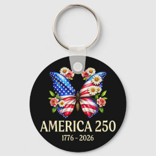 Patriotic butterfly usa 250th anniversary 1776-202 key ring