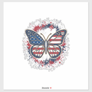 Patriotic Butterfly Vintage Engraving Vector Desig