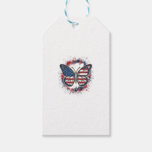Patriotic Butterfly Vintage Engraving Vector Desig Gift Tags