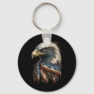 Patriotic Byld Eagle 4th Of July Men Usa American Key Ring