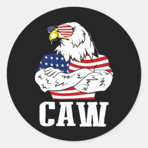Patriotic Byld Eagle Caw 4th Of July American Flag Classic Round Sticker