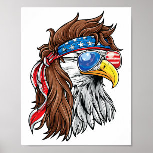 Patriotic Byld Eagle Mullet Usa American Flag 4th Poster