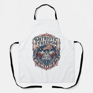 Patriotic Cabin Weekend Vector Graphic Tee_1 Apron
