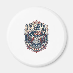 Patriotic Cabin Weekend Vector Graphic Tee_1 Magnet