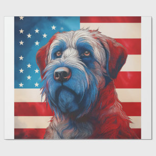 Patriotic Cairn Terrier American Flag Wrapping Paper