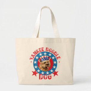 Patriotic Cairn Terrier Large Tote Bag