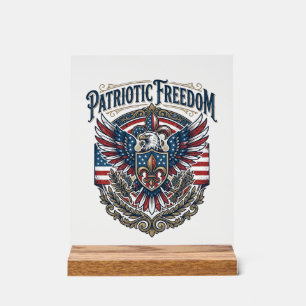Patriotic Cajun Pride Vector Graphic Tee_1 Acrylic Sign