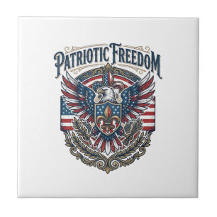Patriotic Cajun Pride Vector Graphic Tee_1 Ceramic Tile