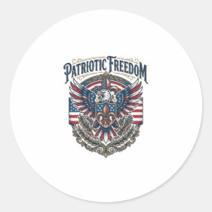 Patriotic Cajun Pride Vector Graphic Tee_1 Classic Round Sticker