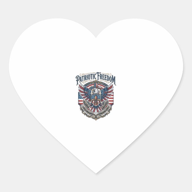 Patriotic Cajun Pride Vector Graphic Tee_1 Heart Sticker (Front)
