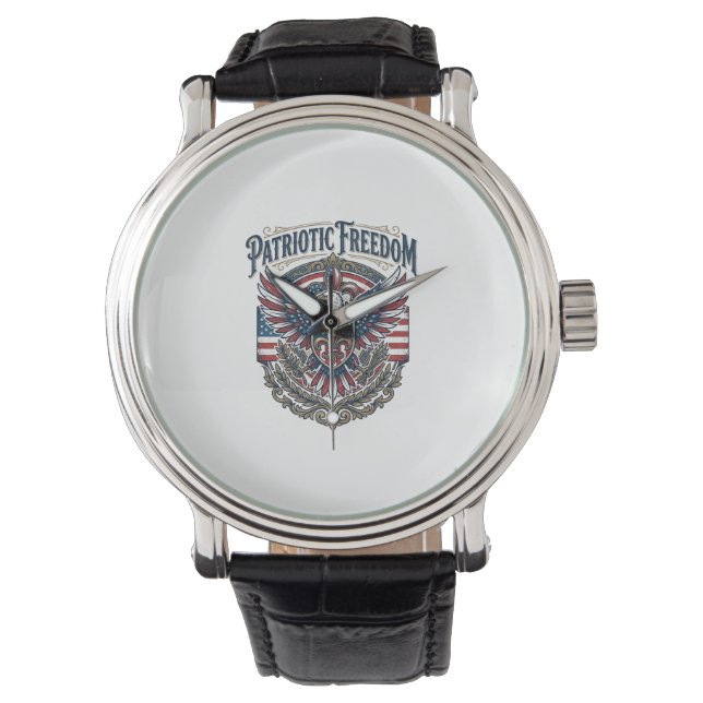 Patriotic Cajun Pride Vector Graphic Tee_1 Watch (Front)