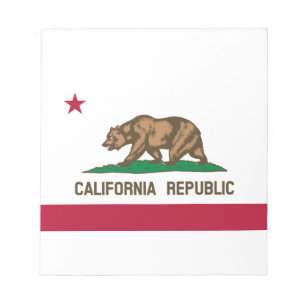 Patriotic California Republic State Flag Notepad