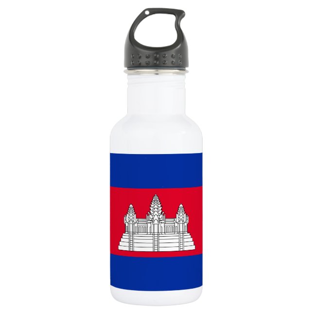 Patriotic Cambodia Flag 532 Ml Water Bottle (Front)