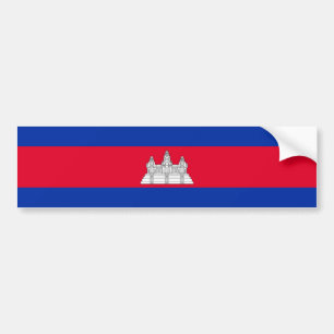 Patriotic Cambodia Flag Bumper Sticker