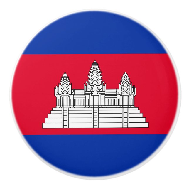 Patriotic Cambodia Flag Ceramic Knob (Front)