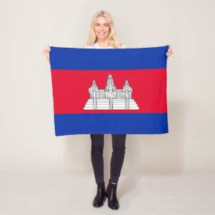 Patriotic Cambodia Flag Fleece Blanket