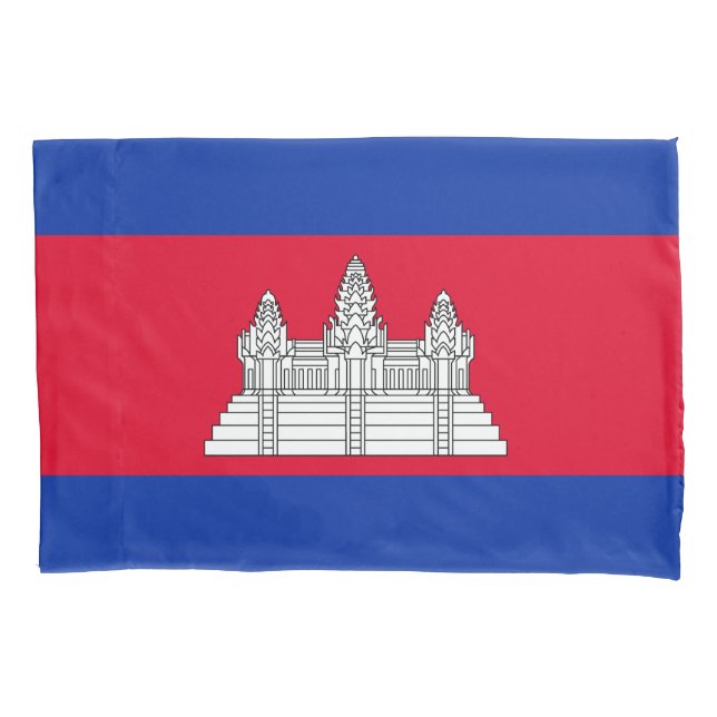 Patriotic Cambodia Flag Pillowcase (Front)