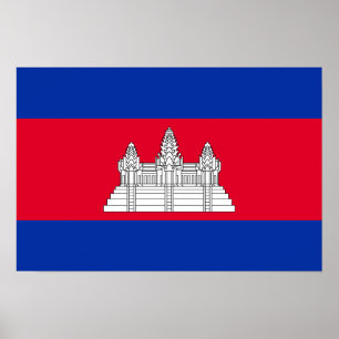 Patriotic Cambodia Flag Poster