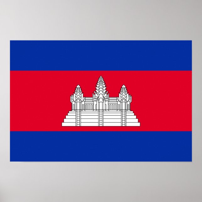 Patriotic Cambodia Flag Poster (Front)