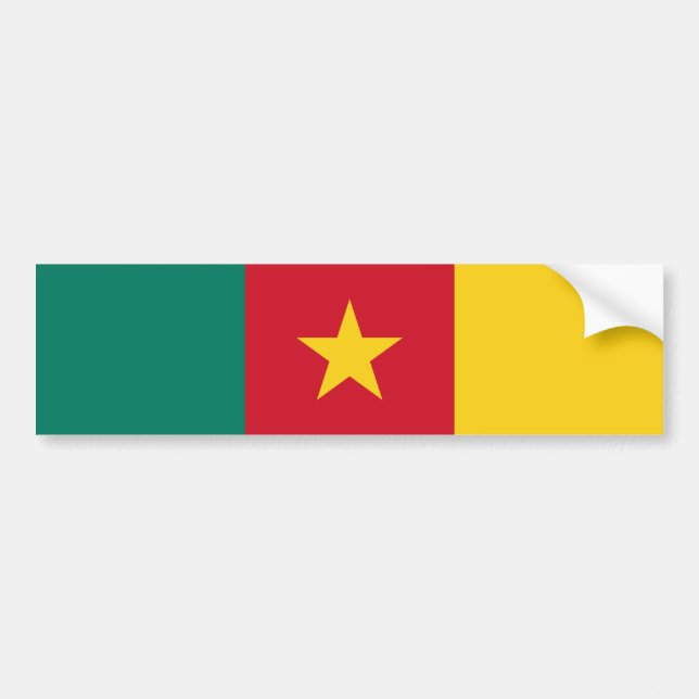 Patriotic Cameroon Flag Bumper Sticker (Front)