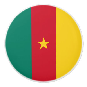 Patriotic Cameroon Flag Ceramic Knob