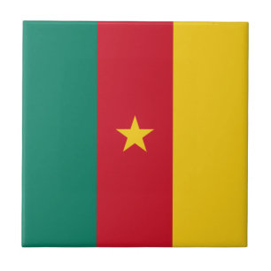 Patriotic Cameroon Flag Ceramic Tile