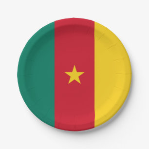 Patriotic Cameroon Flag Paper Plate