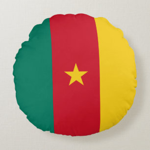 Patriotic Cameroon Flag Round Cushion