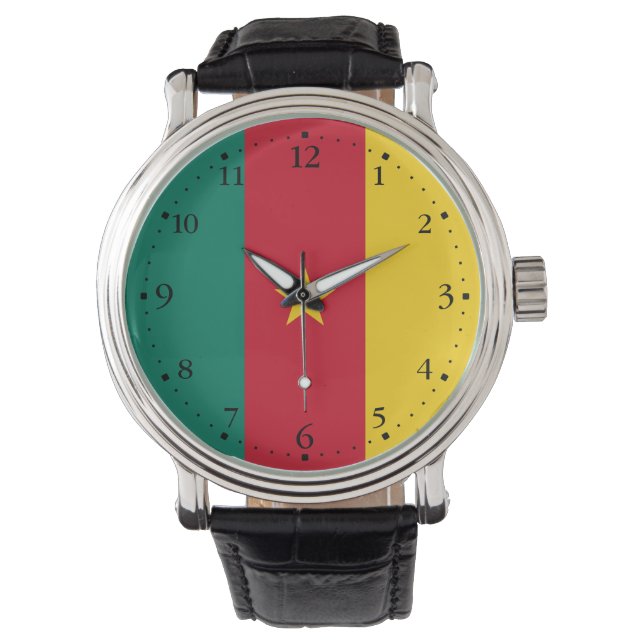 Patriotic Cameroon Flag Watch (Front)