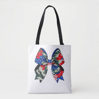 Patriotic Camouflage Bow Design - Stars and Stripe Tote Bag