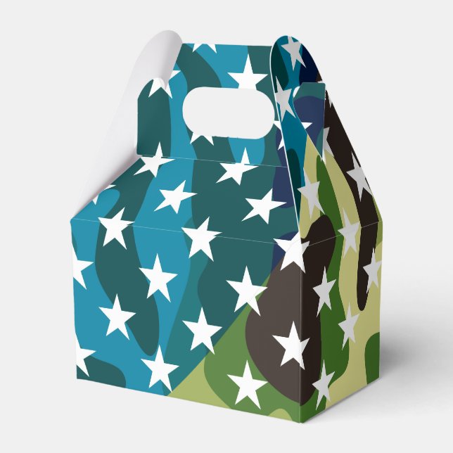 Patriotic camouflage pattern favour box (Back Side)