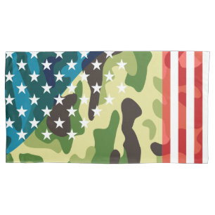 Patriotic camouflage pattern pillowcase