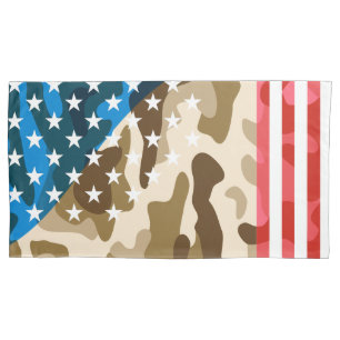 Patriotic camouflage pattern pillowcase
