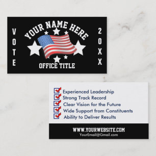 Patriotic Campaign Template Business Card