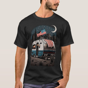 Patriotic Camping And Caravan Adventure USA T-Shirt