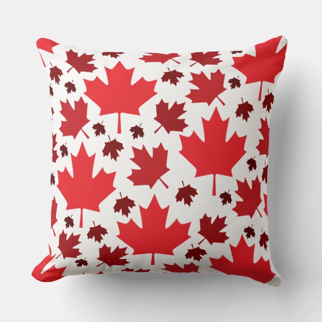 Patriotic Canada Flag Maple Leaf Pattern Cushion (Front)
