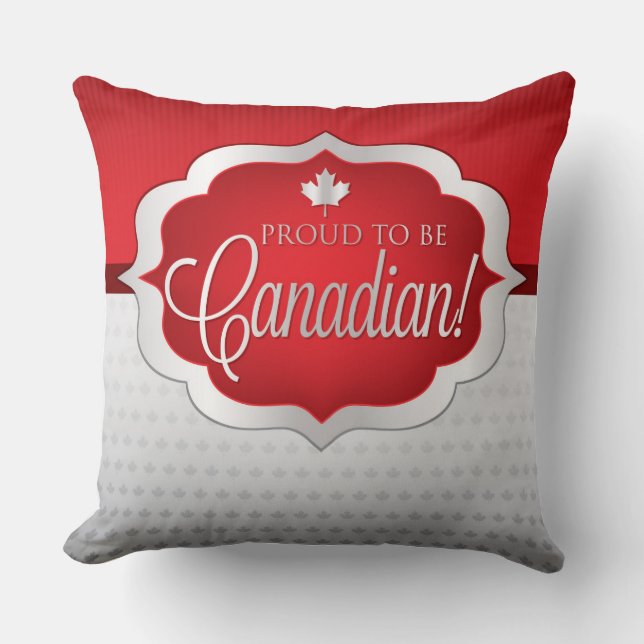 Patriotic Canada Maple Leaf Pattern Cushion (Front)