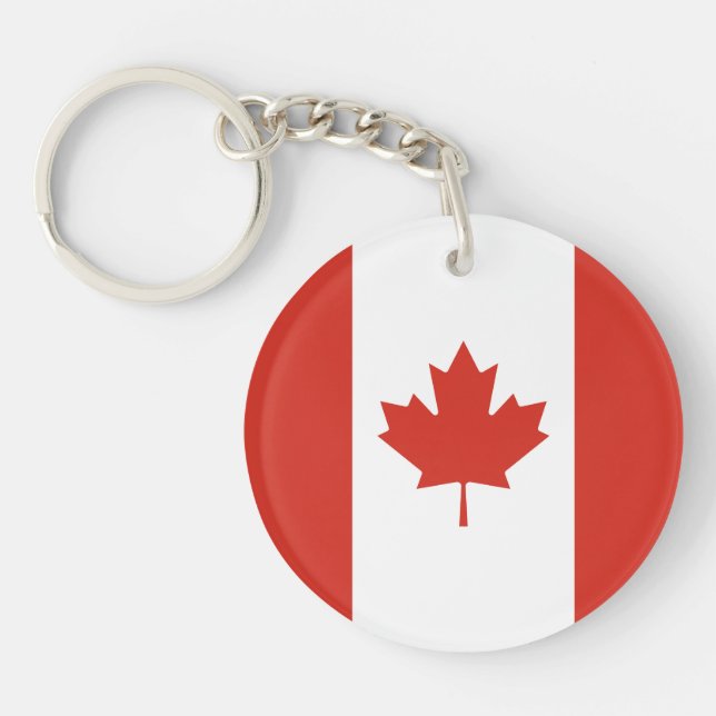 Patriotic Canadian Flag Key Ring (Front)