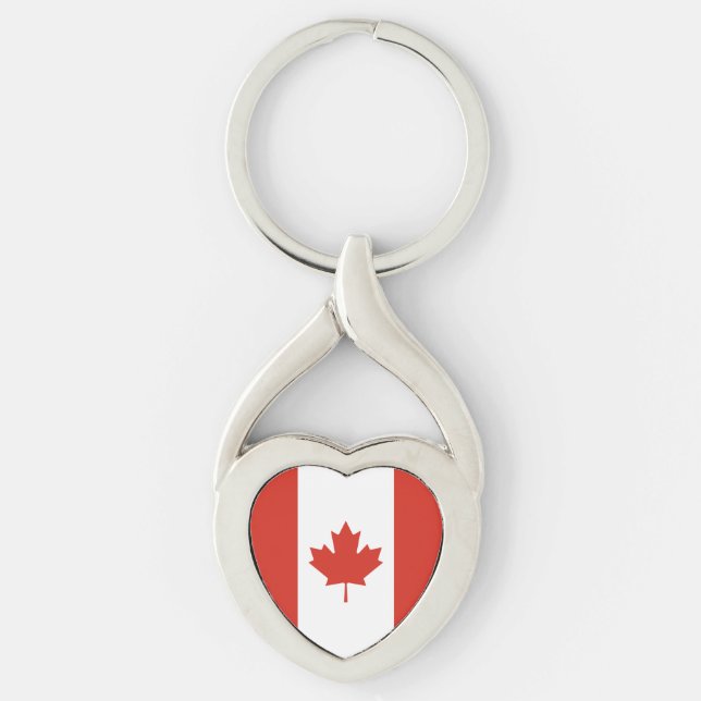 Patriotic Canadian Flag Key Ring (Front)