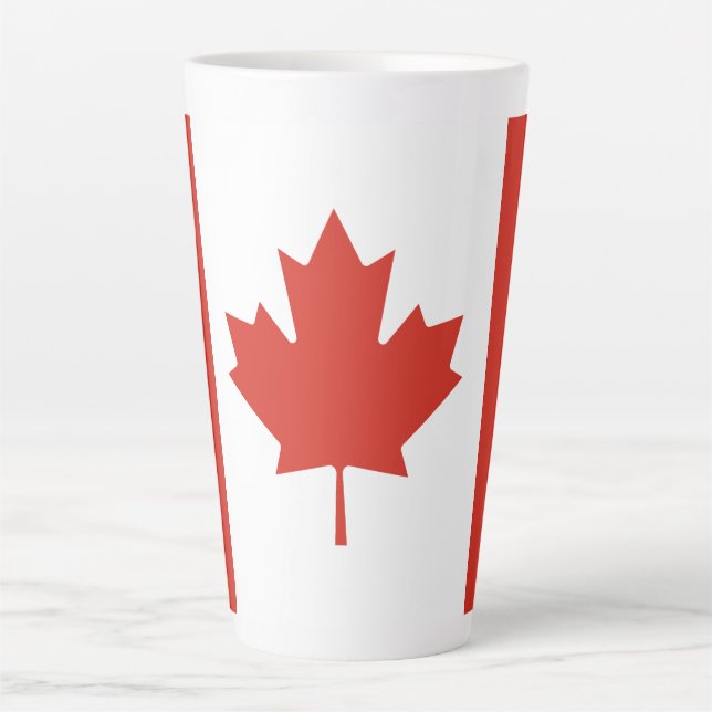 Patriotic Canadian Flag Latte Mug (Front)